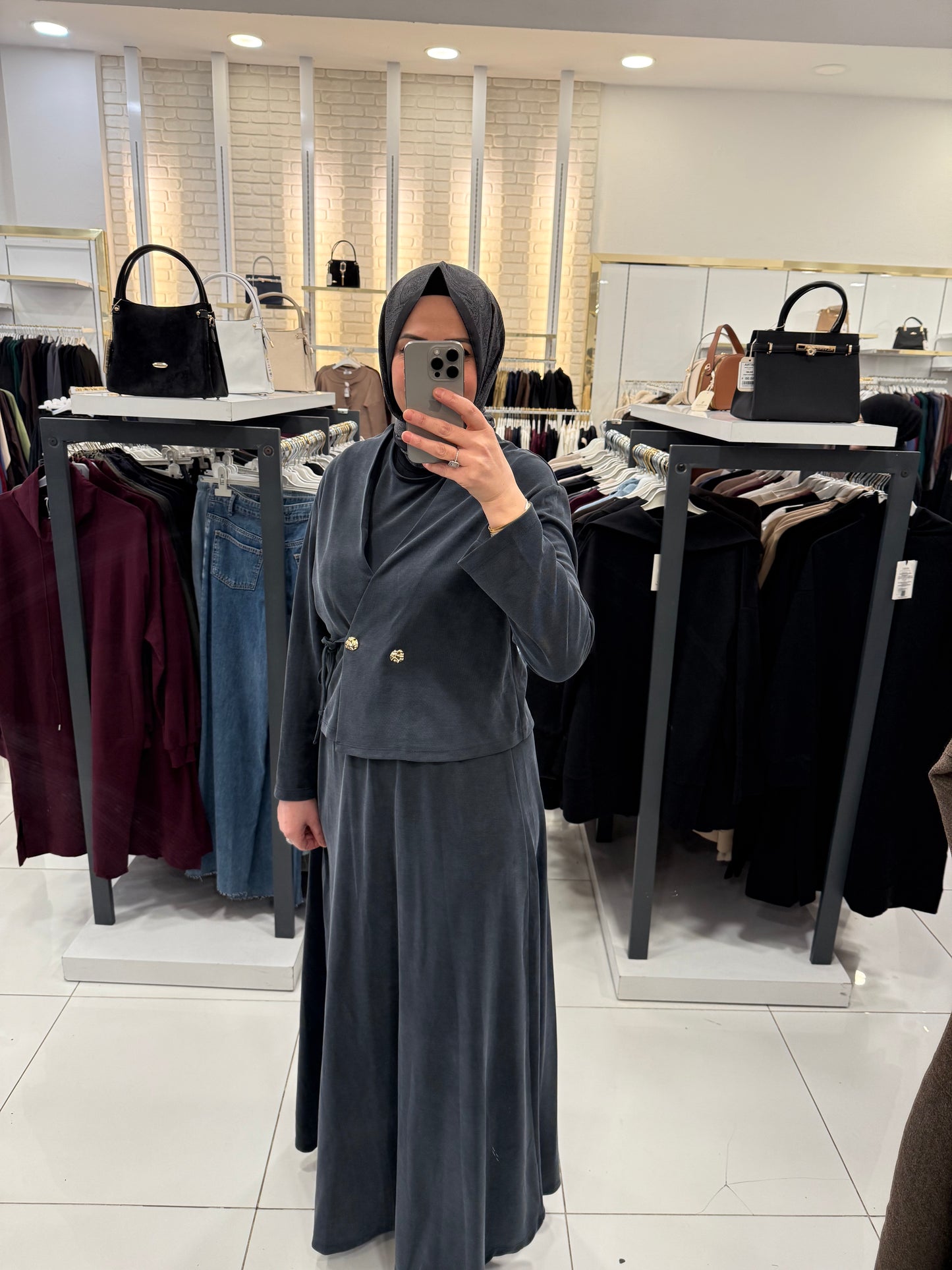 Bağlama Detaylı Ceket Elbise Takım