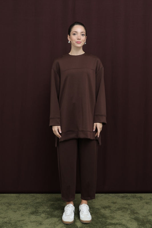 Yanları Çıtçıt Detaylı Yırtmaçlı Basic Takım