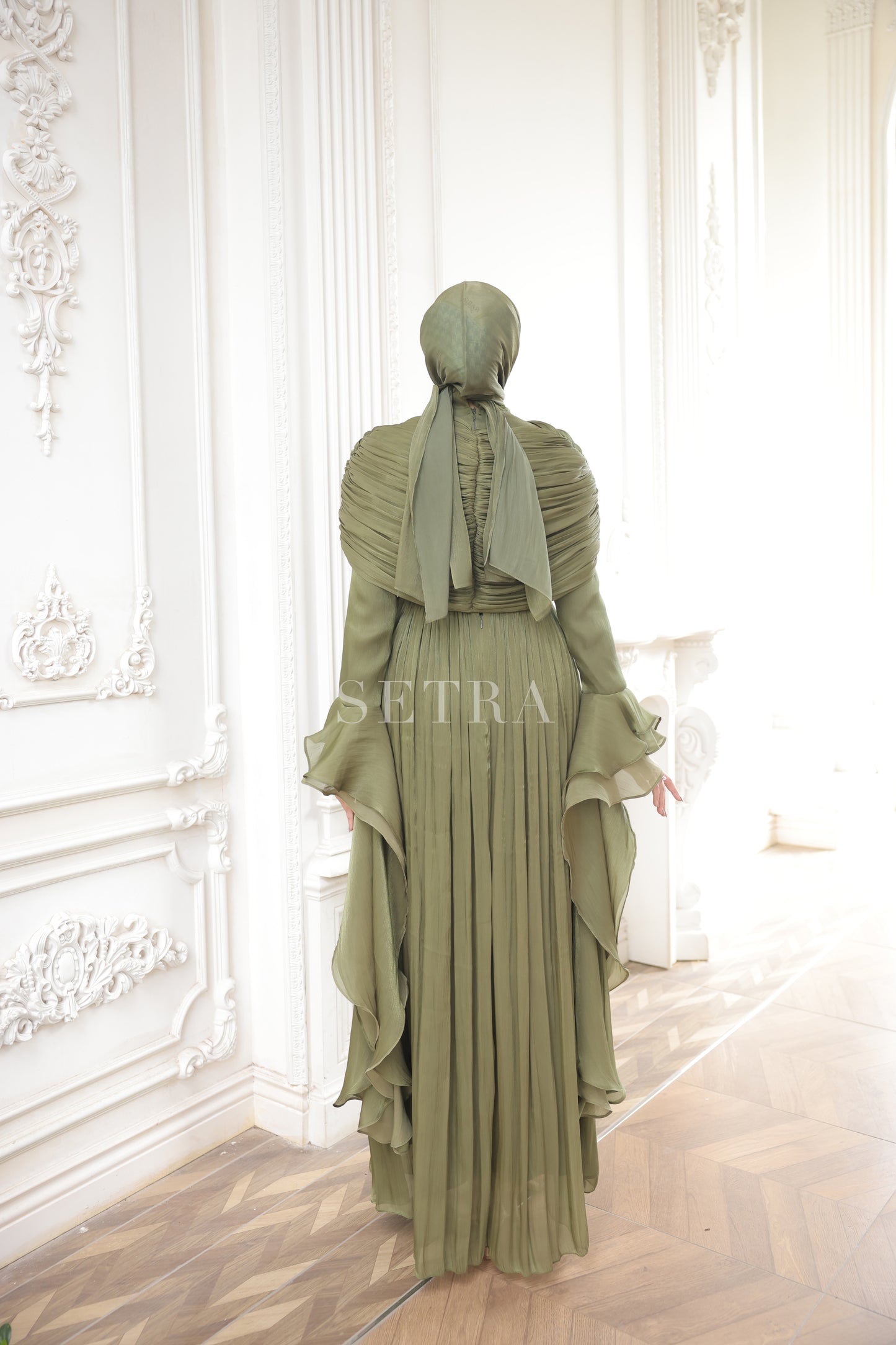 Aura Özel Tasarım Abiye Elbise – A. Zeytin Yeşili