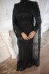 Special Design Evening Dress with Cape – Black