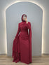 Liora Abiye Elbise Bordo