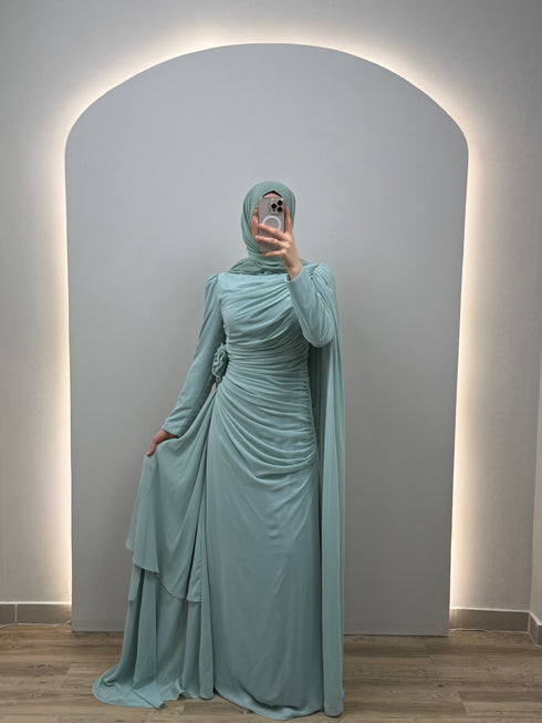 Liora Mavi Abiye Elbise