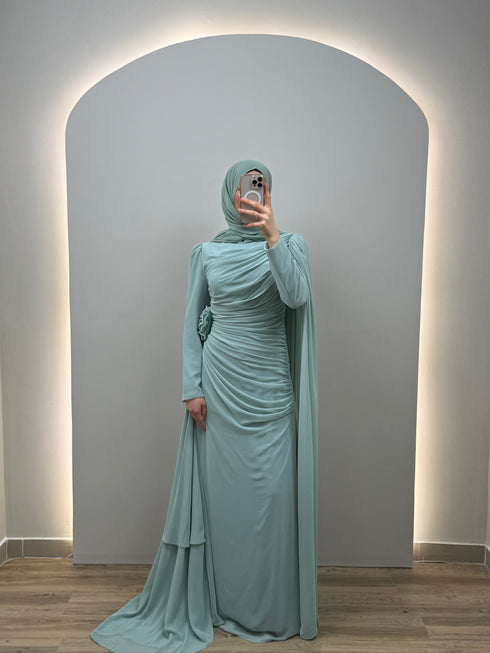 Liora Mavi Abiye Elbise