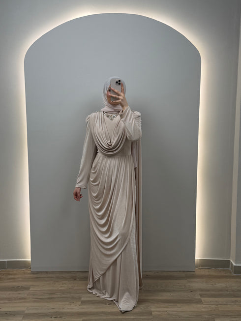 Marina Abiye Elbisesi Bej