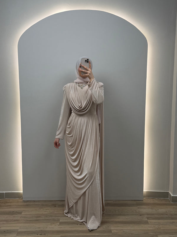 Marina Abiye Elbisesi Bej