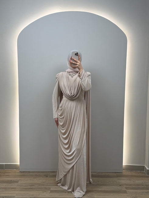 Marina Abiye Elbisesi Bej