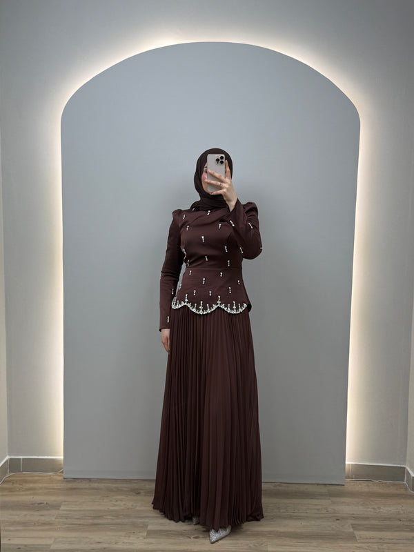 Isabella Abiye Elbise Kahverengi