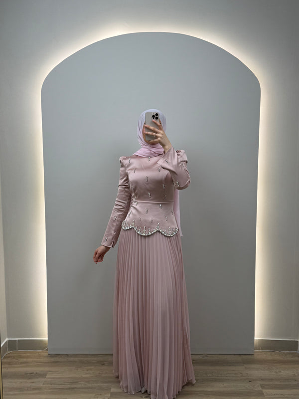 Isabella Abiye Elbise Pembe