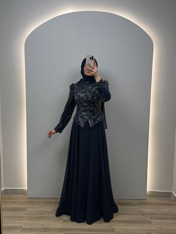 Clarissa Abiye Elbisesi Koyu Mavi