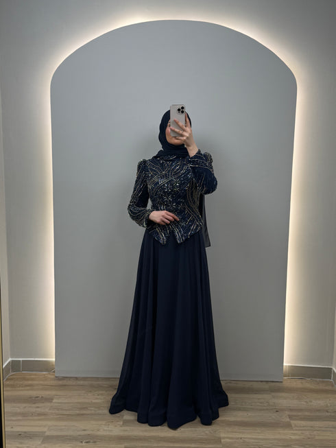 Clarissa Evening Dress Dark Blue
