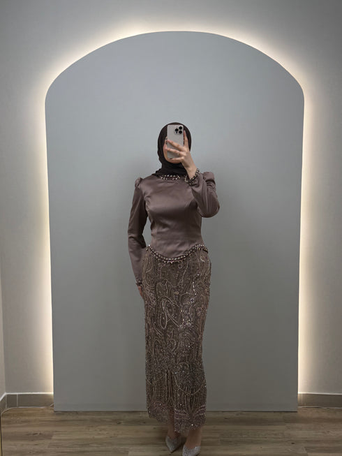 Estella Kahverengi Abiye