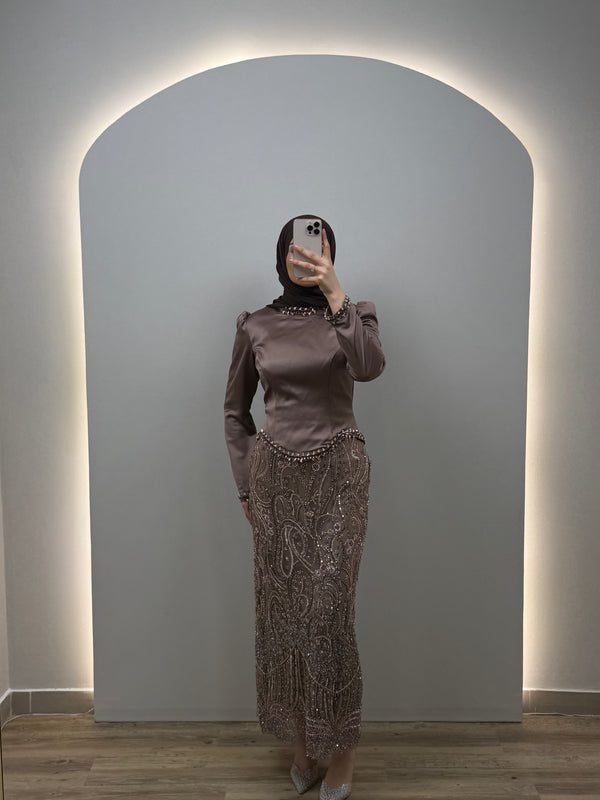 Estella Kahverengi Abiye