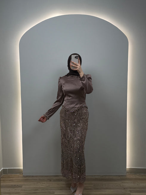 Estella Kahverengi Abiye