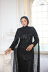 Special Design Evening Dress with Cape – Black