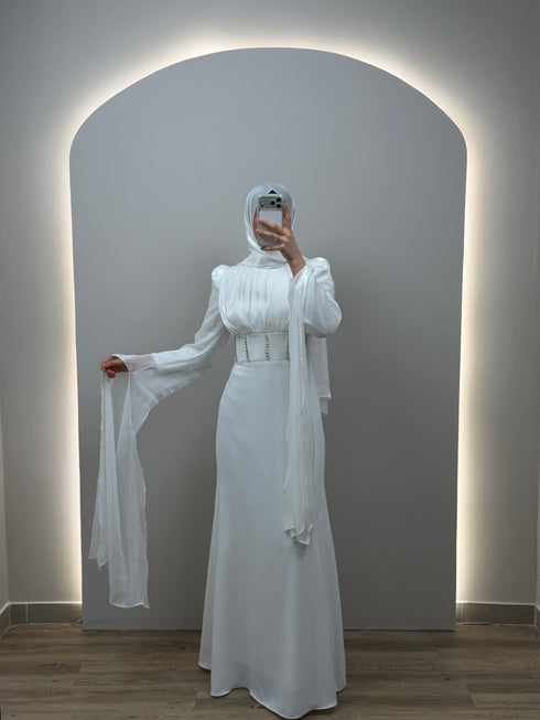Lorena Evening Dress White