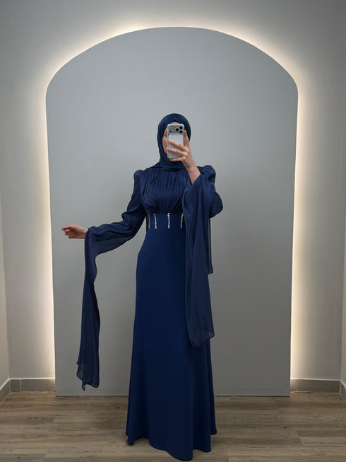 Lorena Abiye Elbisesi Lacivert