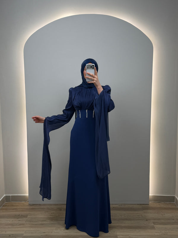 Lorena Abiye Elbisesi Lacivert