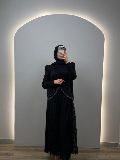 Elara Siyah Abiye Elbise