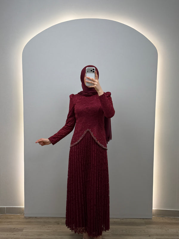 Elara Abendkleid Weinrot