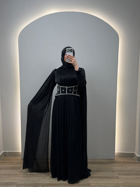 Alina Siyah Abiye Elbise