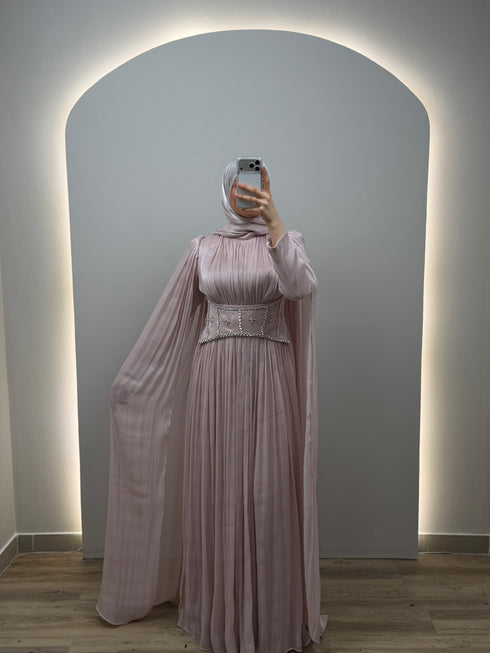 Alina Açık Pembe Abiye Elbise