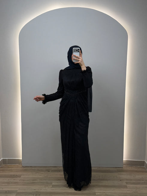 Elina Siyah Abiye Elbise
