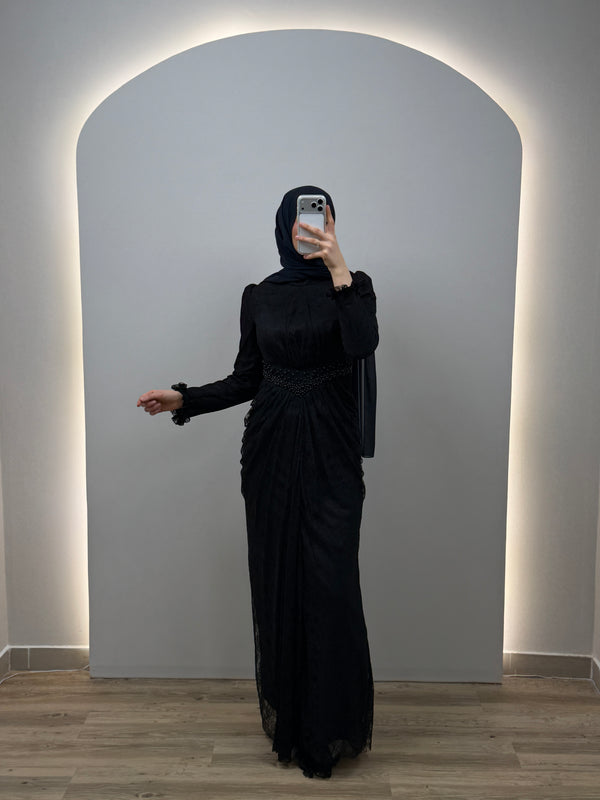 Elina Siyah Abiye Elbise