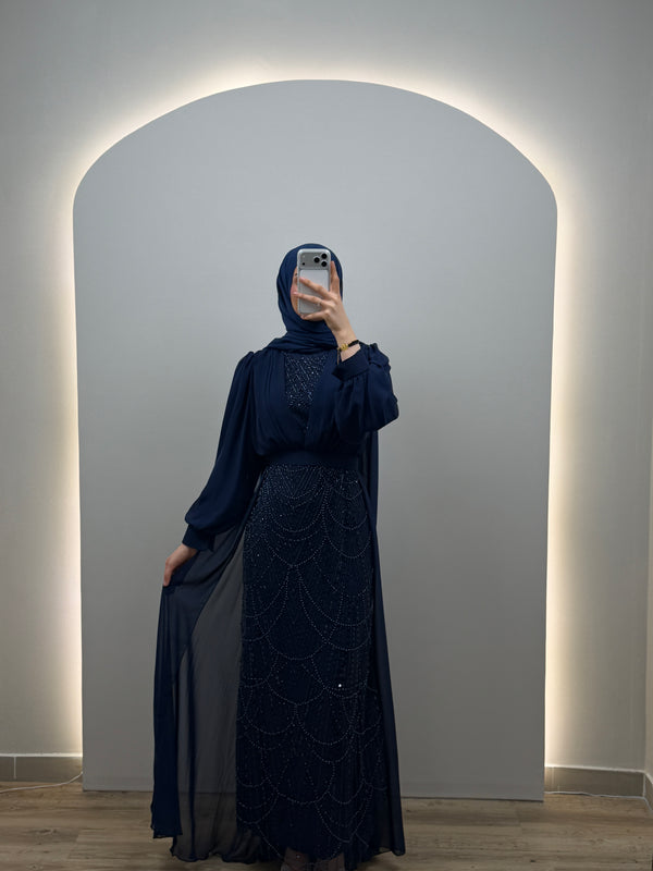 Arin Abiye Elbise Koyu Mavi