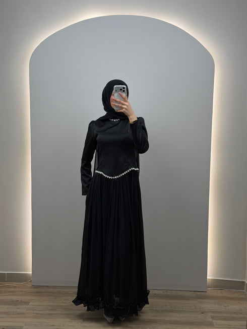 Riva Siyah Abiye Elbise