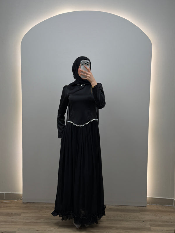 Riva Siyah Abiye Elbise