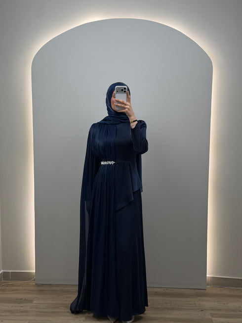Elva Evening Dress Dark Blue