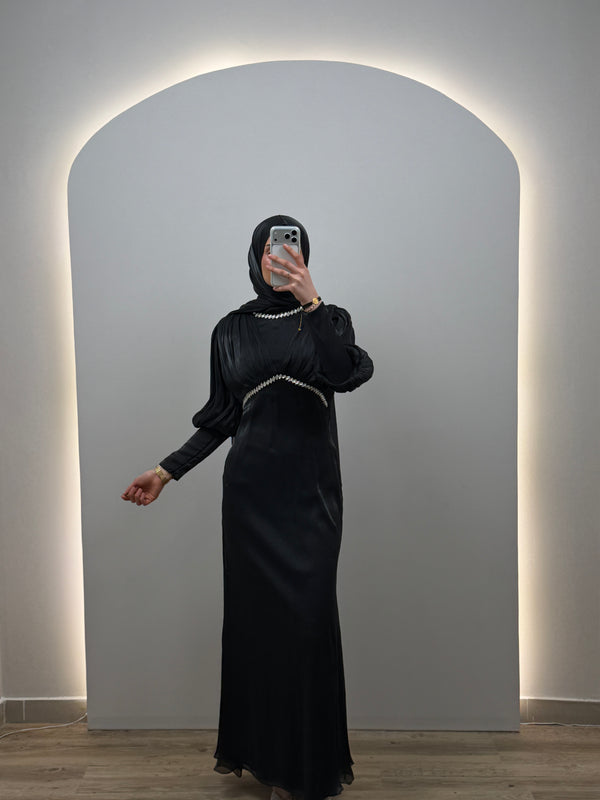 Leya Siyah Abiye Elbise