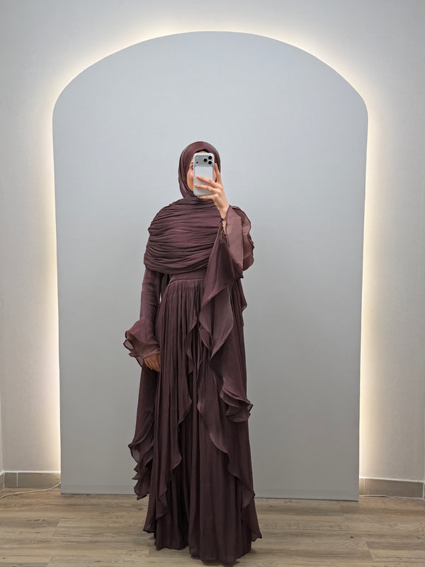 Duru Abiye Elbise Kahverengi