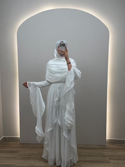 Duru Beyaz Abiye Elbise