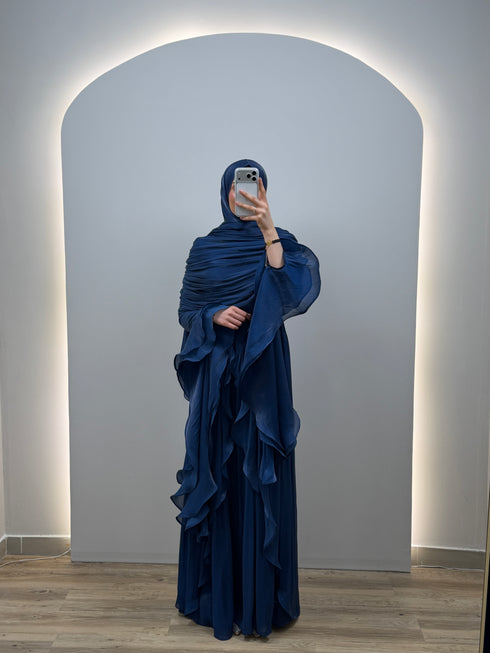 Duru Abiye Elbise Koyu Mavi