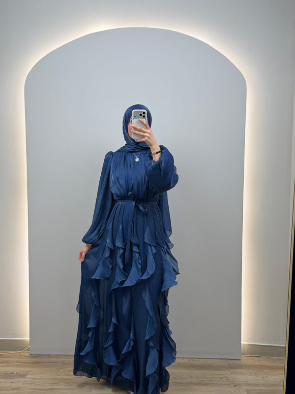 Liana Koyu Mavi Abiye Elbise