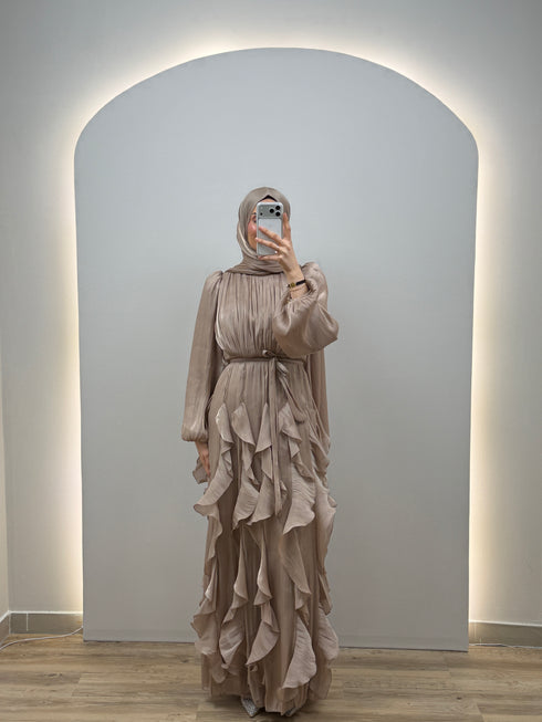 Liana Abiye Elbise Bej