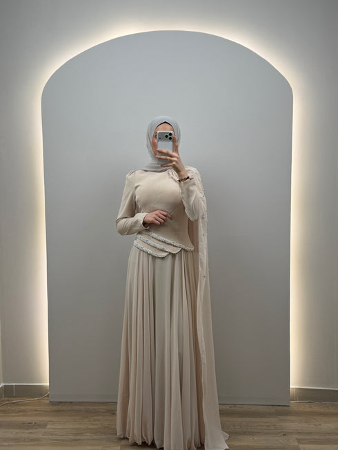 Luma Evening Dress Beige
