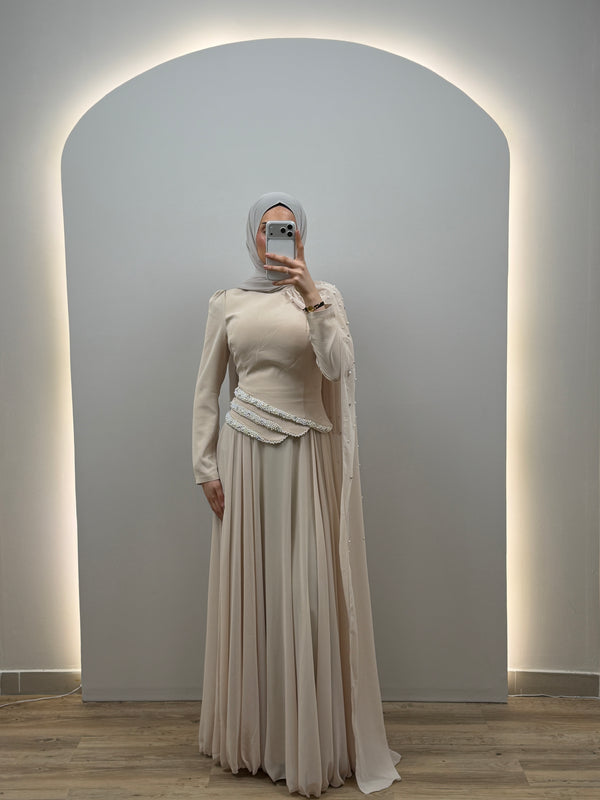 Luma Abiye Elbise Bej