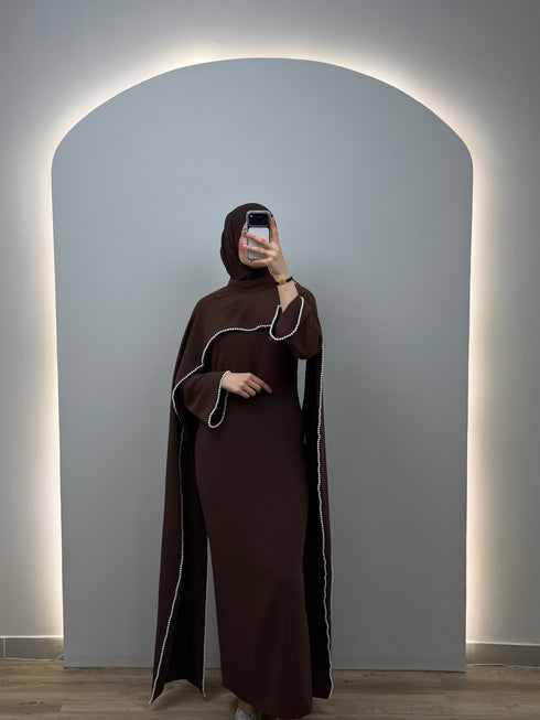 Melina Kahverengi Abiye Elbise