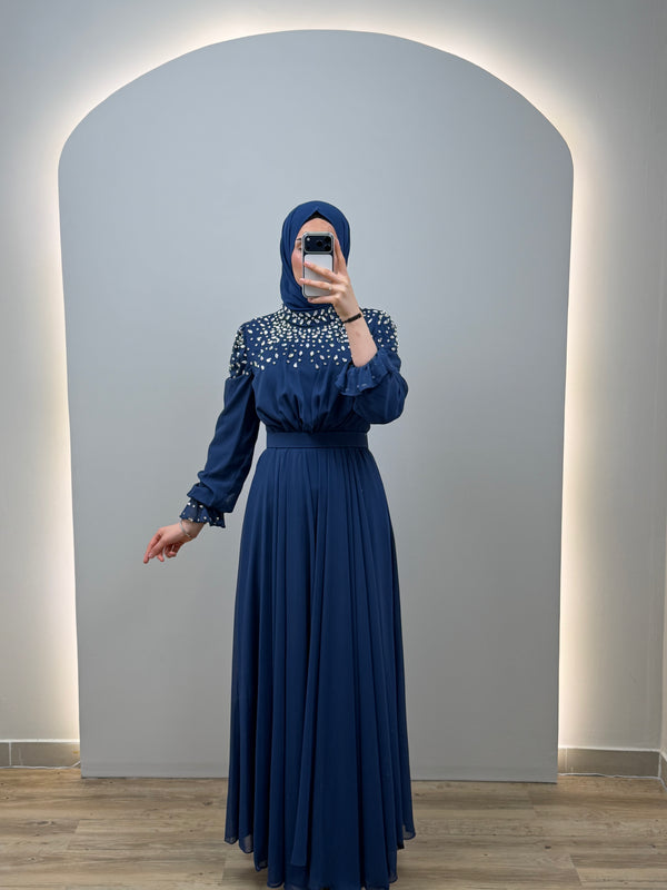 Helena Gece Elbisesi Mavi