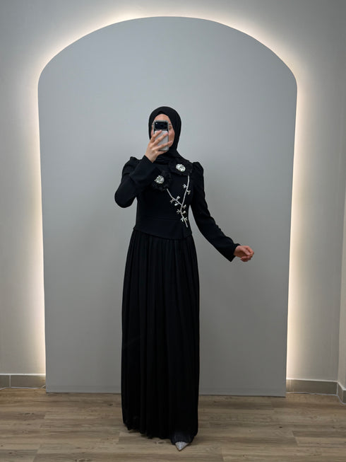 Nora Siyah Abiye Elbise