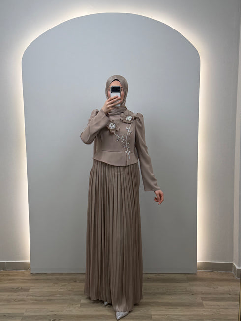 Nora Kahverengi Abiye