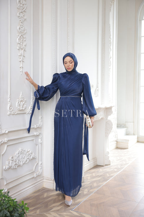 Şık Taş Detaylı Tesettür Abiye