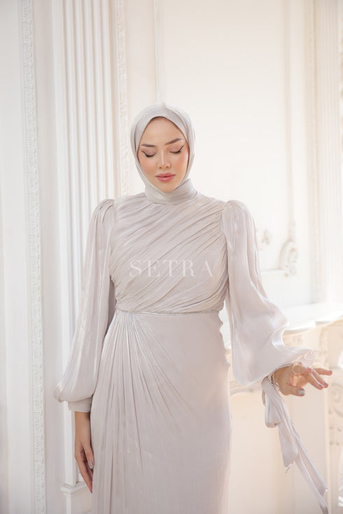 Şık Taş Detaylı Tesettür Abiye