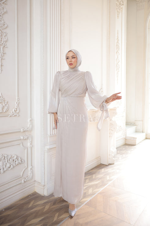 Şık Taş Detaylı Tesettür Abiye