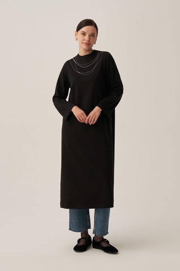 Pamuklu Zincir İşlemeli Tunik