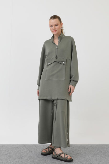 Cep Detaylı Fermuarlı Takım