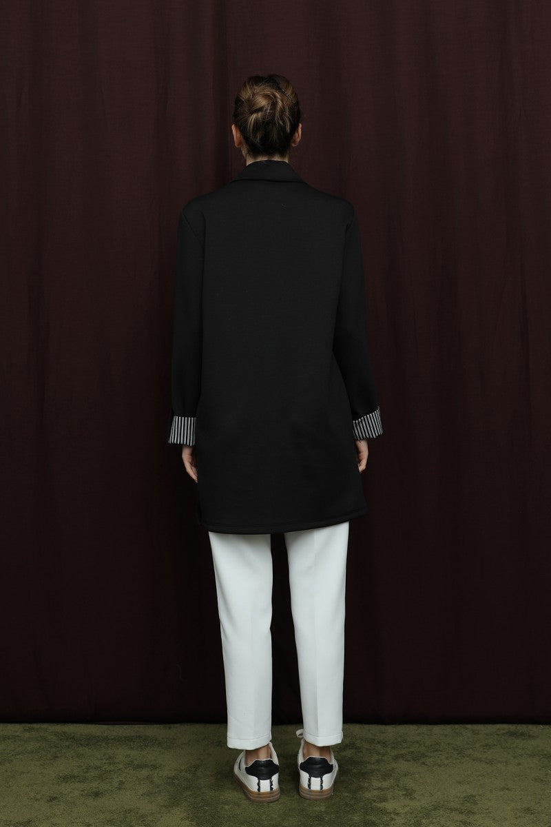 Basıc Pat ve Kol Detaylı Tunik