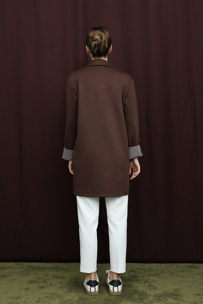 Basıc Pat ve Kol Detaylı Tunik